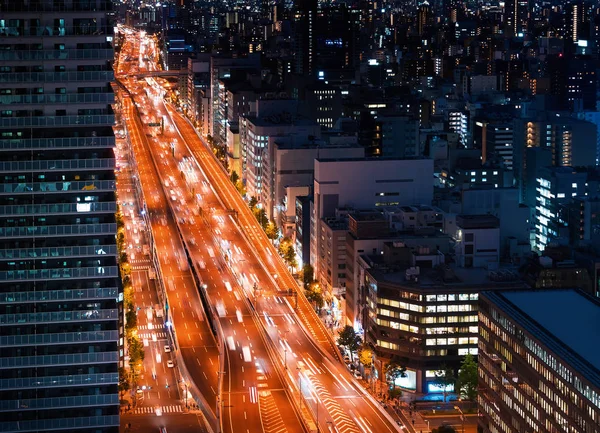 Bir karayolu Osaka havadan görünümü — Stok fotoğraf