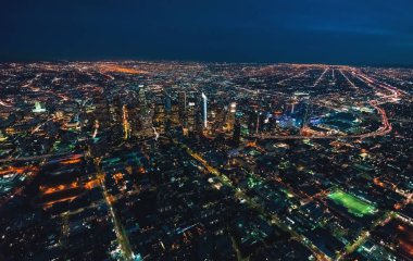 Los Angeles şehir merkezinin hava manzarası