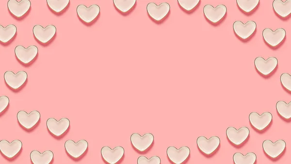 Roze hart gerechten — Stockfoto