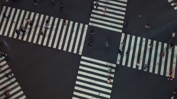 Människor som passerar en interestion i Ginza, Tokyo — Stockvideo