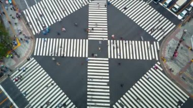 Hızlandırılmış yoğun bir kesişme Ginza içinde Tokyo