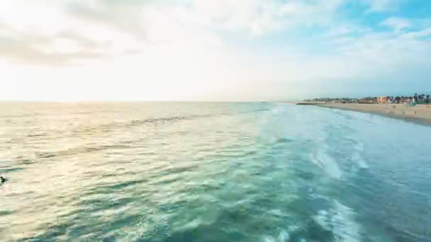 Zeitraffer des Sonnenuntergangs am Strand von Venedig, ca — Stockvideo