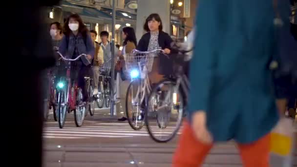 人々 クロス松山の交差点 — ストック動画
