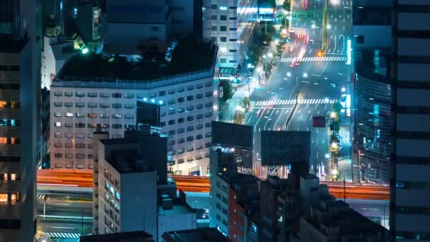 Time-lapse du trafic se déplaçant à travers Toranomon, Tokyo — Video