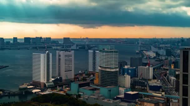 Time-lapse van de baai van Tokio tijdens een storm — Stockvideo