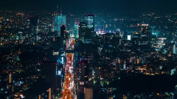 Time-lapse i Shibuya, Tokyo på natten — Stockvideo