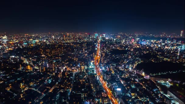 Zeitraffer des Tokyos in der Nacht — Stockvideo