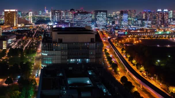 Timelapse van Tokyo bij nacht — Stockvideo