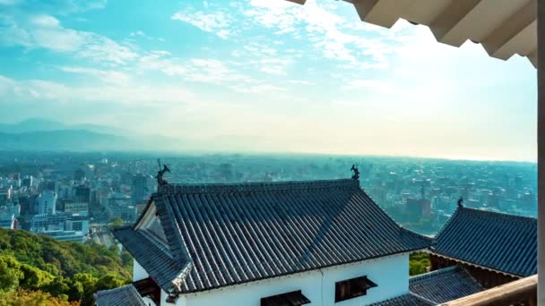 Temps écoulé depuis l'ancien château des samouraïs à Matsuyama — Video