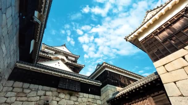 Tidsinställd av samurai slottet i Matsuyama — Stockvideo