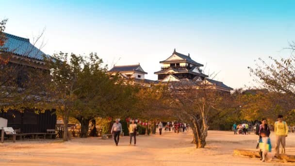 Проміжок часу самураїв замку в Мацуяма — стокове відео