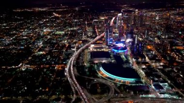 Los Angeles şehir merkezinin havadan görünüşü