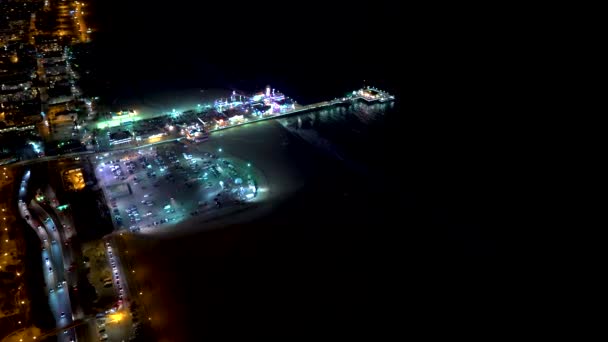 Flygfoto över stranden i Santa Monica, Ca — Stockvideo