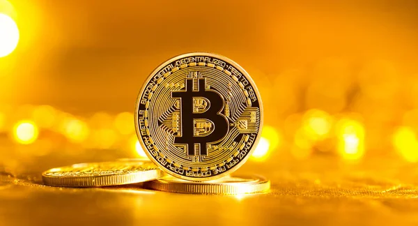 Moeda criptomoeda Bitcoin — Fotografia de Stock
