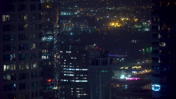Visa i Downtown Los Angeles på natten — Stockvideo