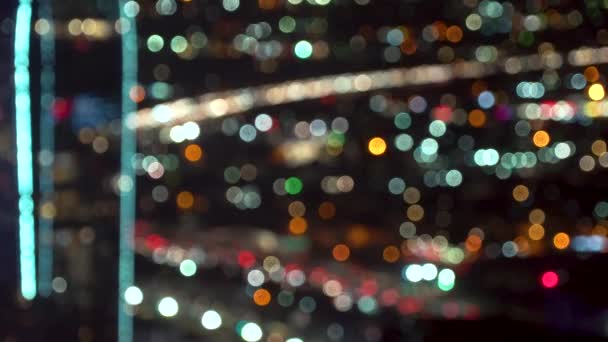 Blick auf die Innenstadt von Los Angeles bei Nacht — Stockvideo