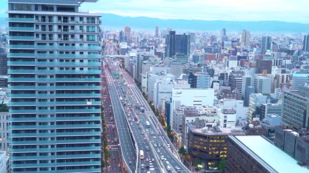 Stora landsvägen i Osaka, Japan — Stockvideo