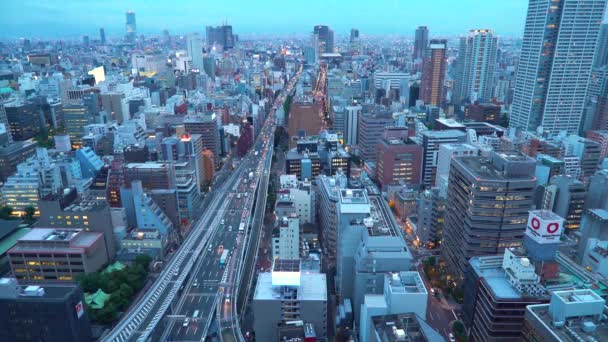 Большое шоссе в Осаке, Япония — стоковое видео