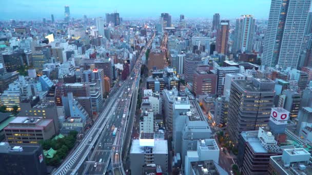 Große autobahn in osaka, japan — Stockvideo