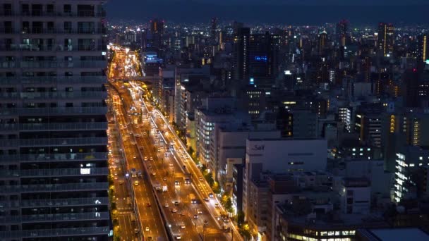 Большое шоссе в Осаке, Япония — стоковое видео