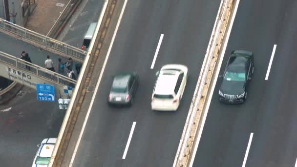 Vista aérea de uma rodovia em Shibuya, Tóquio — Vídeo de Stock