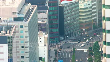 Tokyo trafik üzerinde havadan görünümü