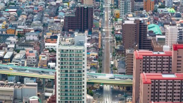 Zeitraffer von Osaka von oben — Stockvideo