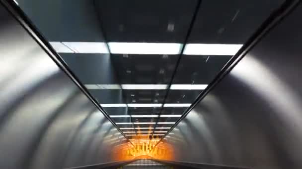 Time-lapse moving down an escalator — Stock Video