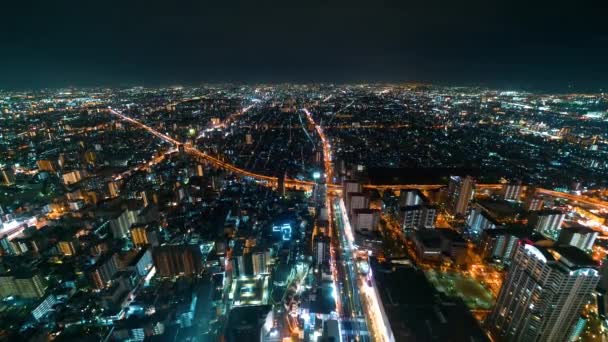 Time-lapse van Osaka van hoog boven — Stockvideo