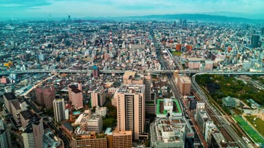 Osaka yukarıdan hızlandırılmış