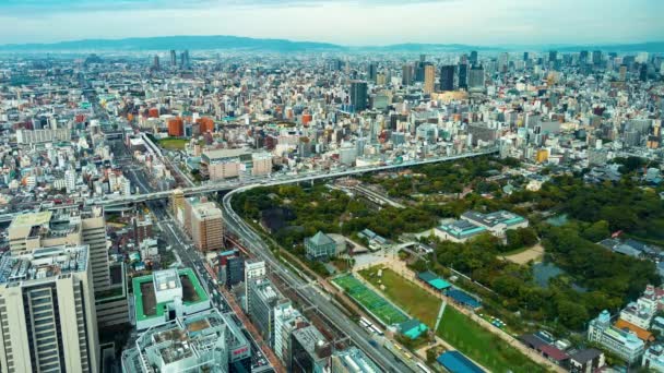 Tempo-lapso de Osaka de cima — Vídeo de Stock