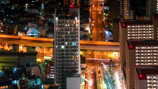 Time-lapse of Osaka highway bridge — Stock Video