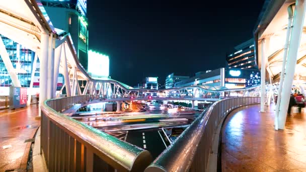 大阪在夜间的时间推移 — 图库视频影像