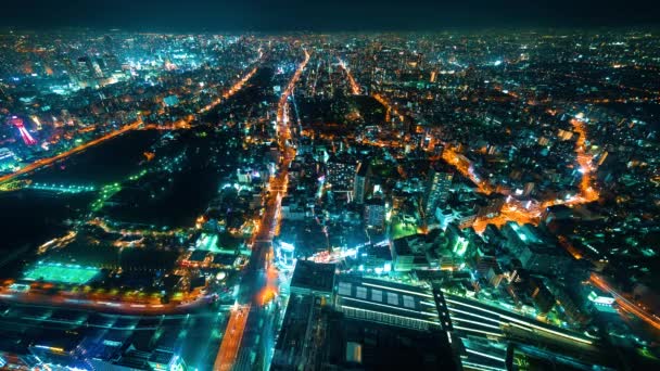 Time-Lapse Osaka vysoko nad — Stock video