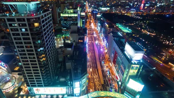 Time-lapse av Osaka på natten — Stockvideo