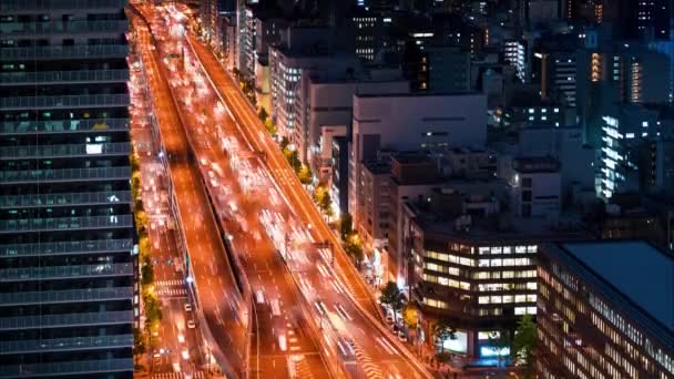 Time-lapse av Osaka på natten — Stockvideo