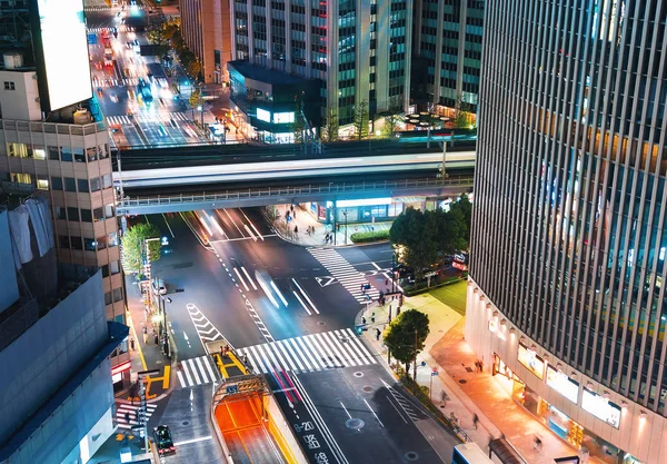 Widok z lotu ptaka w dzielnicy Ginza, Tokio, Japonia — Zdjęcie stockowe