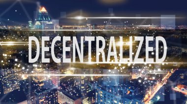 New York şehir manzarası ile Adem-i merkeziyetçi