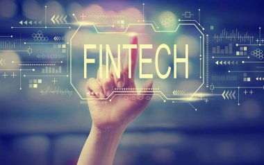 El ile bir düğmeye basarak Fintech kavramı