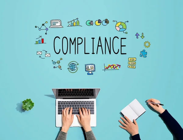 Compliance concept with people working together — Stock Photo, Image