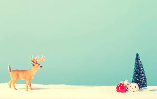 Tema navideño con renos — Foto de Stock