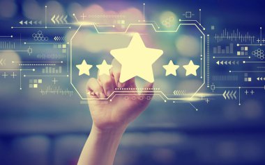 Elle bir düğmeye basarak beş yıldızlı Rating