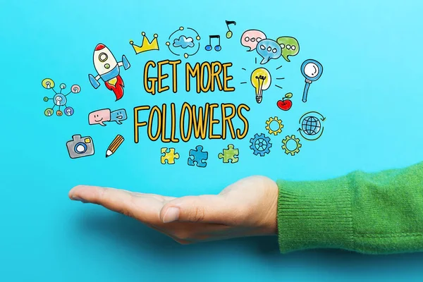 Get More Followers concept with hand — Stock Photo, Image