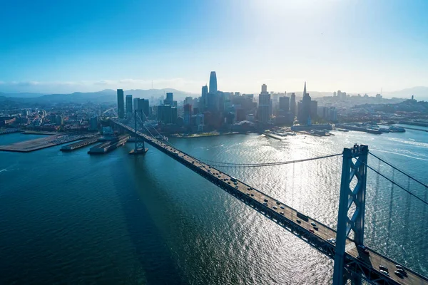 San Francisco 'da Bay Köprüsü 'nün havadan görünümü — Stok fotoğraf