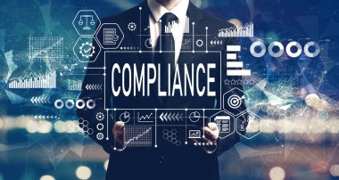 Bir tablet tutan işadamının uyum kavramı