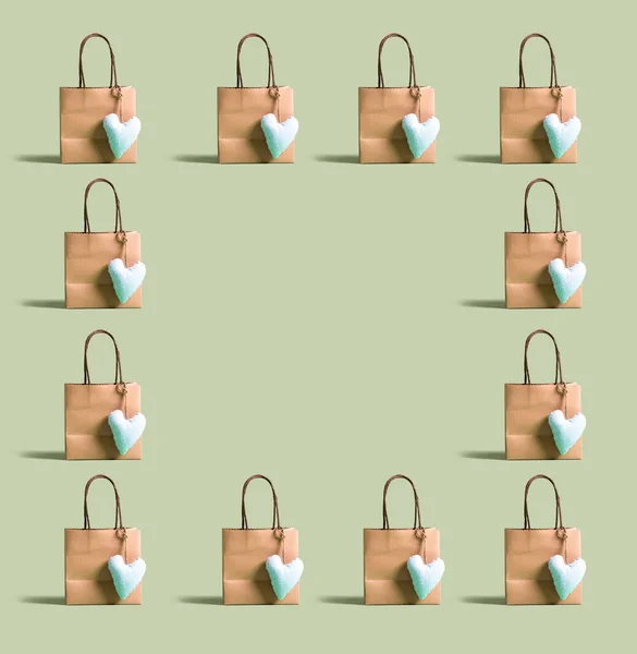 Vierkant frame van boodschappentassen — Stockfoto