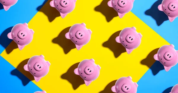 Padrão de banco piggy de cabeça para baixo — Fotografia de Stock