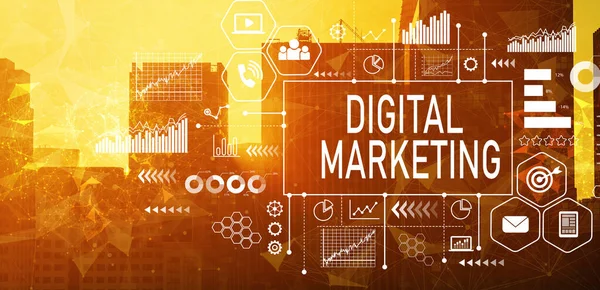 Marketing digital com o centro de São Francisco — Fotografia de Stock