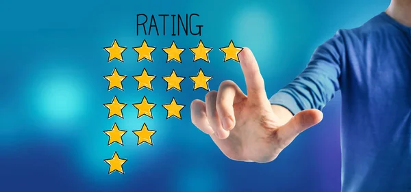 Rating theme with a man — Stock Photo, Image