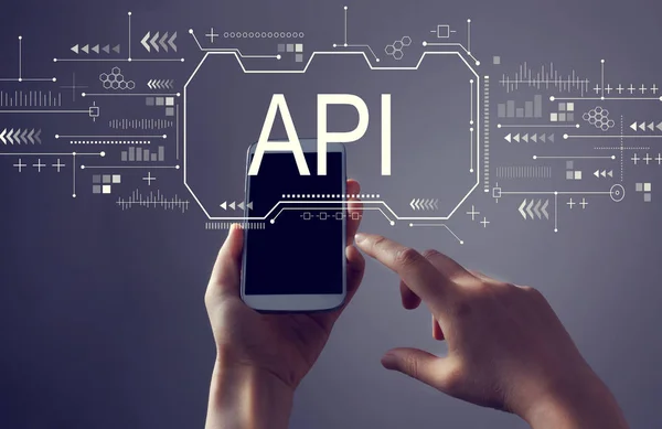 Concepto API con smartphone —  Fotos de Stock
